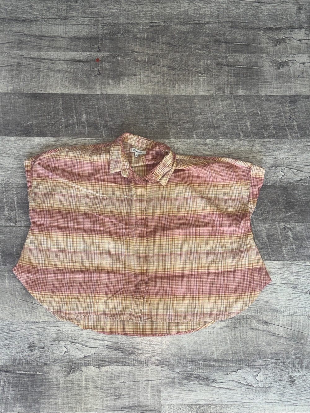 Madewell Hilltop Shirt Ombré Stripe Pale Sunflower